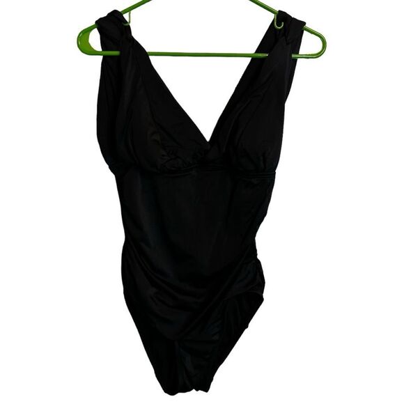 Time and Tru Black One Piece Swimsuit size Medium - Picture 1 of 7